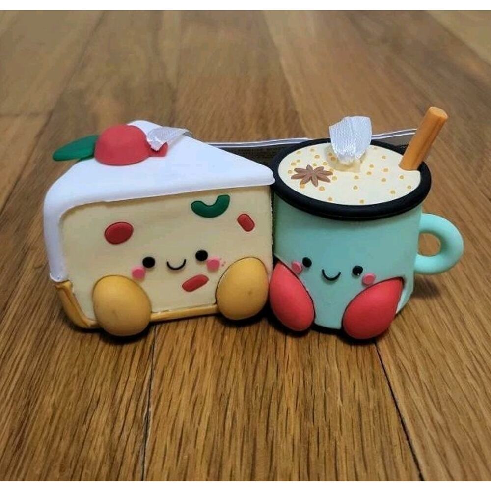 Hallmark Better Together Fruitcake & Eggnog Magnetic Christmas Ornaments New